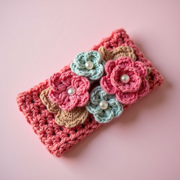decorative floral ear warmer