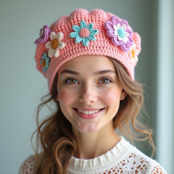 decorative flower beret design