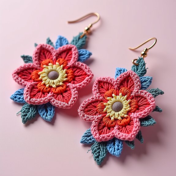decorative flower inspired earrings