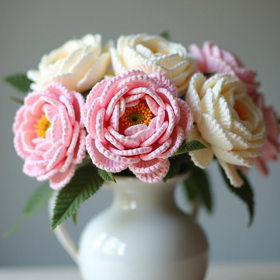 delicate blooming peony flowers