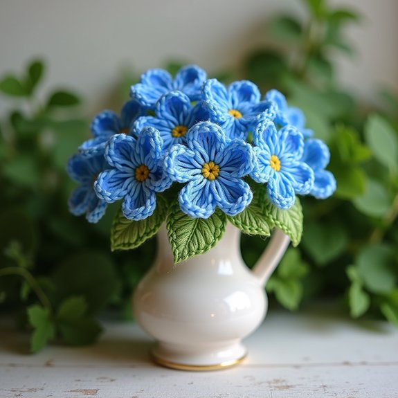 delicate blue garden flowers