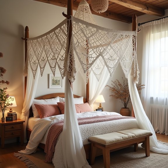 delicate crochet bed canopy