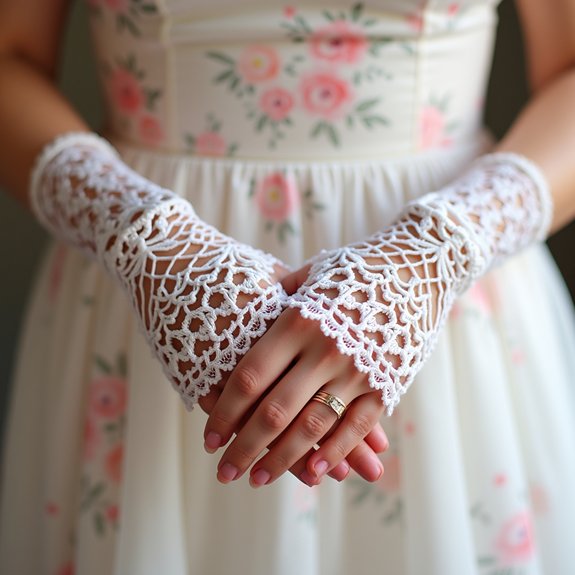 delicate lace wrist adornments
