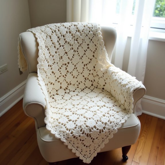 delicate vintage lace blanket