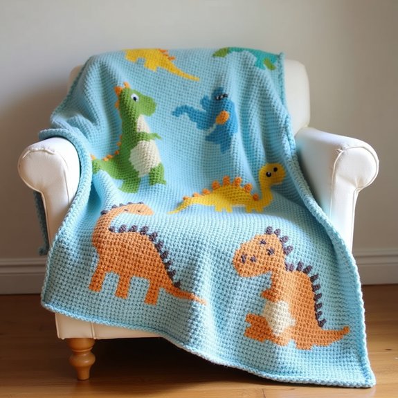 dinosaur themed cozy blanket