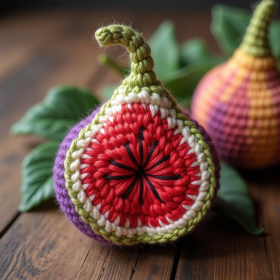 distinctive handcrafted crochet fruit