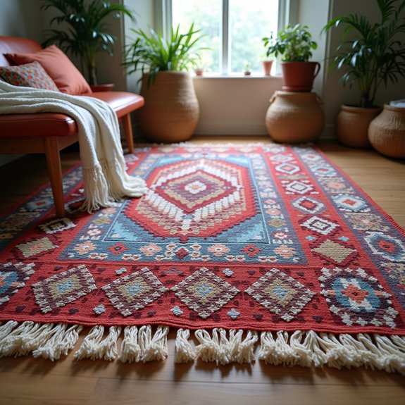 eclectic woven floor covering