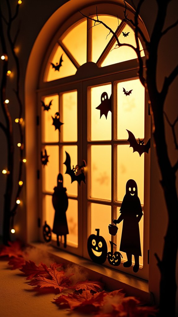 eerie shadows on glass