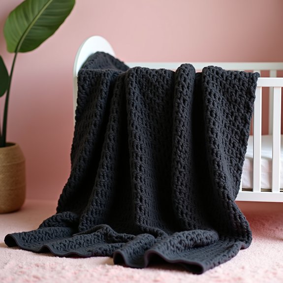 elegant black crochet blanket