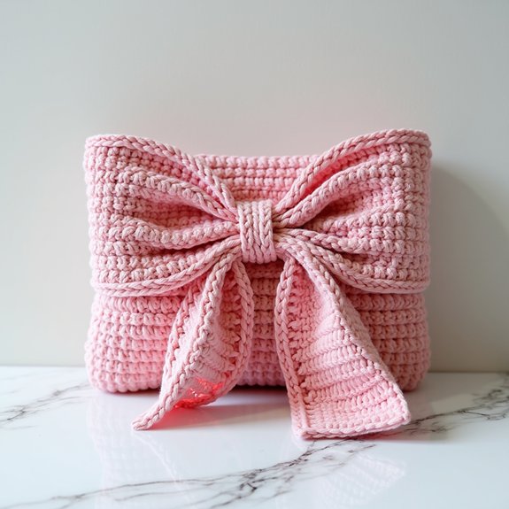 elegant bow embellished clutch