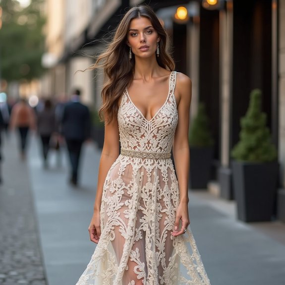 elegant crochet evening attire