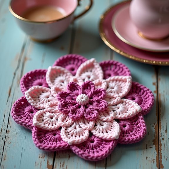 elegant floral drink coaster