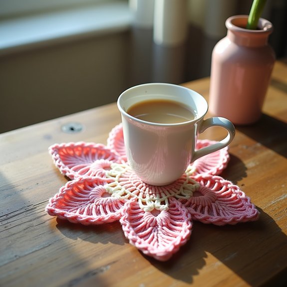 elegant floral drink coaster