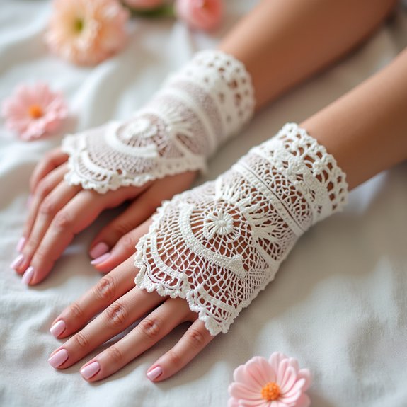elegant lace gloves design