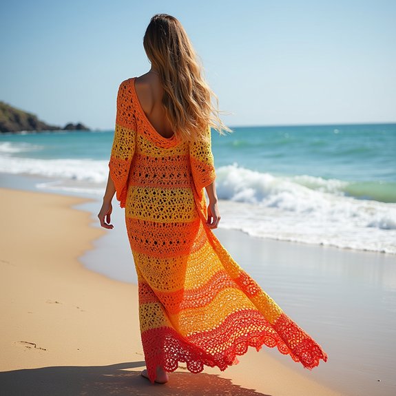 elegant long crochet garment