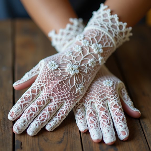 elegant retro lace gloves