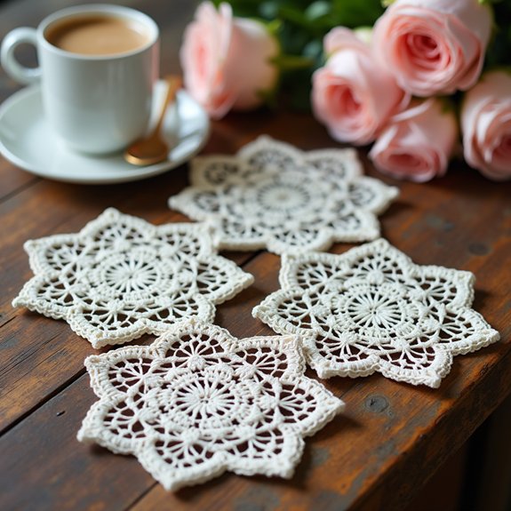 elegant vintage lace coasters