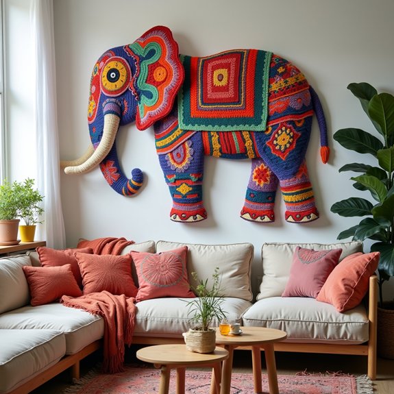 elephant inspired decorative wall art