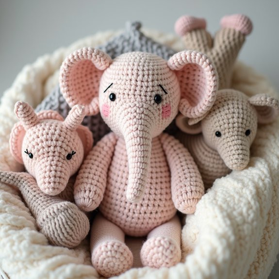 elephant shaped crochet blanket