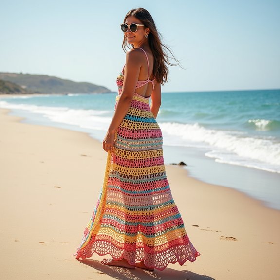 fashionable crochet wrap dress