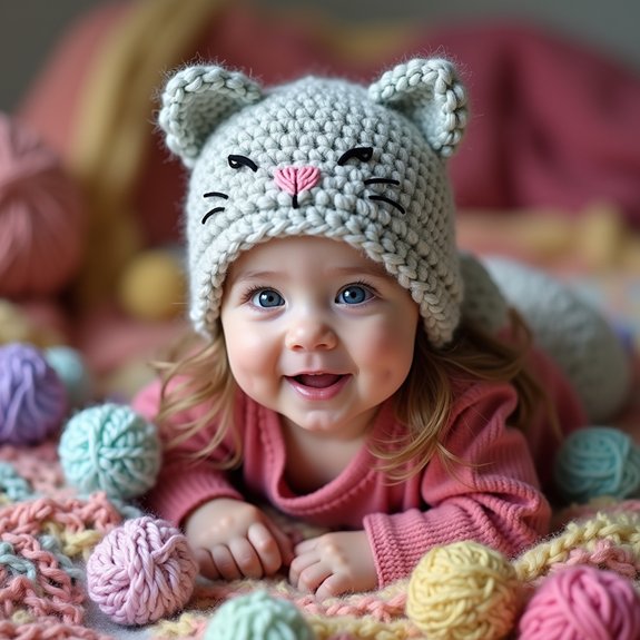 feline inspired winter headwear