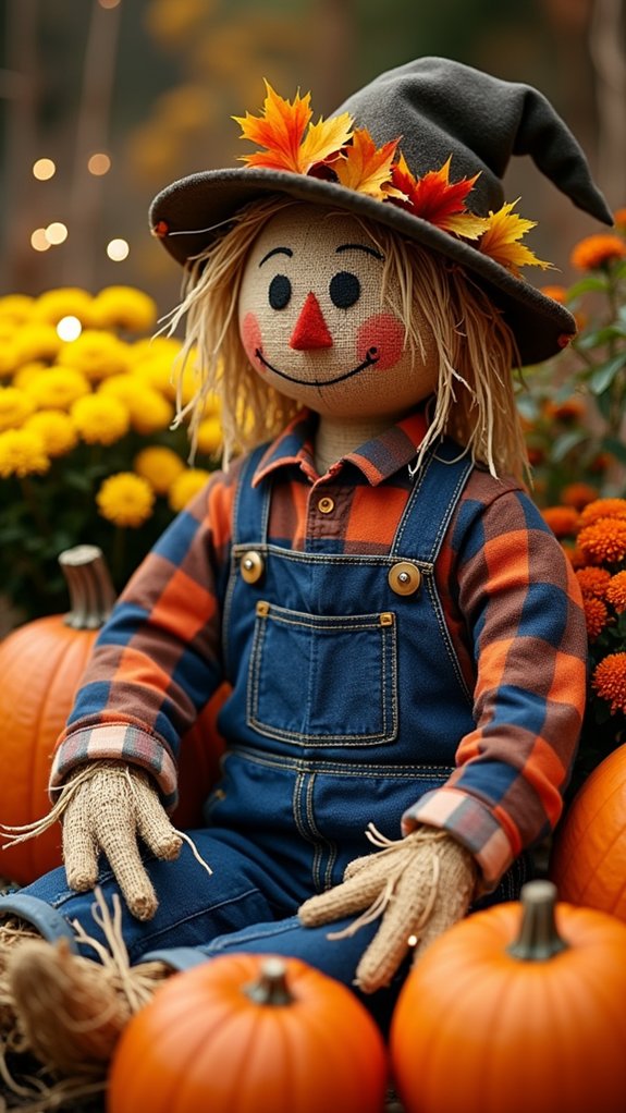 festive autumn scarecrow displays