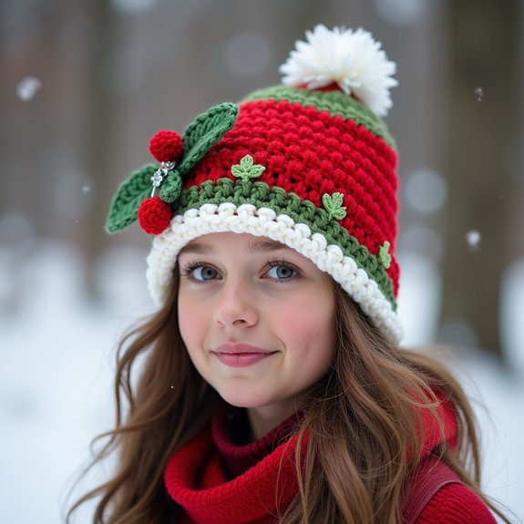 festive crochet bonnet design