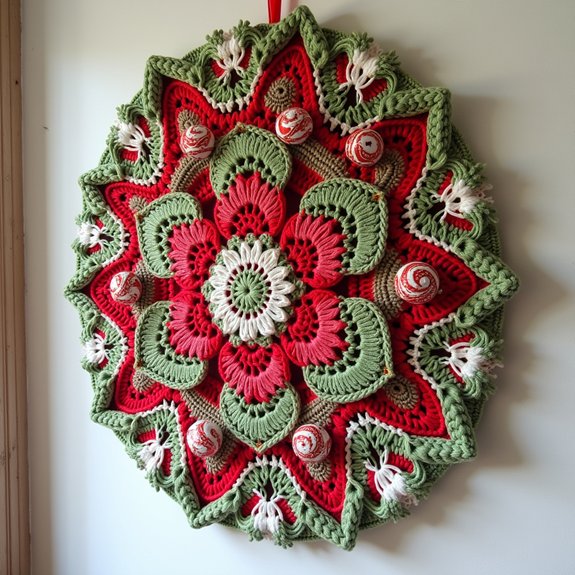 festive crochet wall decor