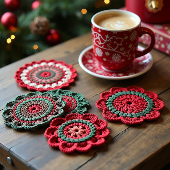 festive drink coasters set