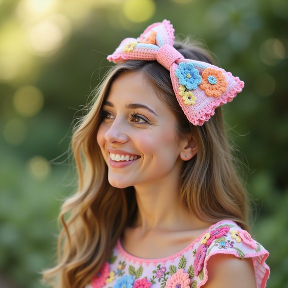 festive handmade crochet bow