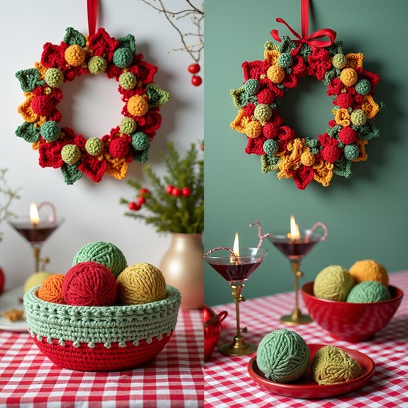 festive holiday adornments displayed