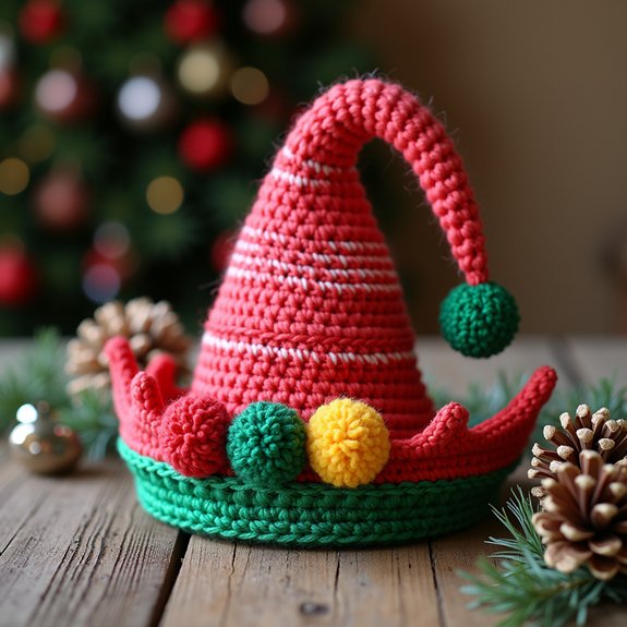 festive pointed elf hat