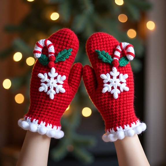 festive winter accessory gloves