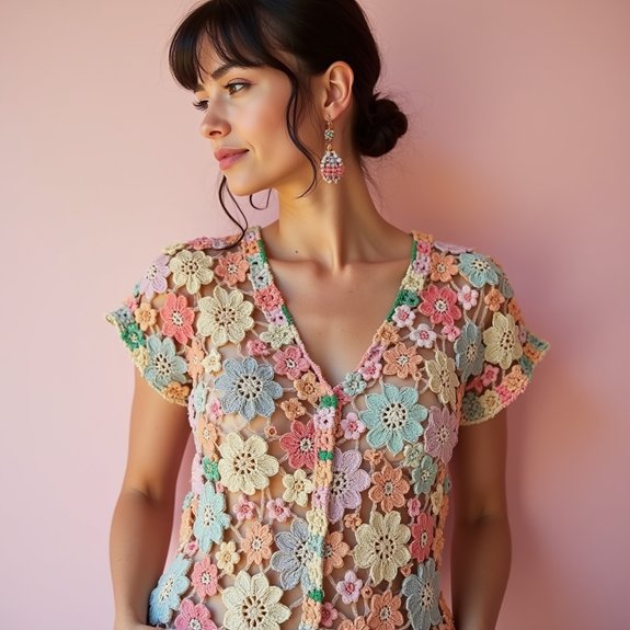 floral crochet blouse design