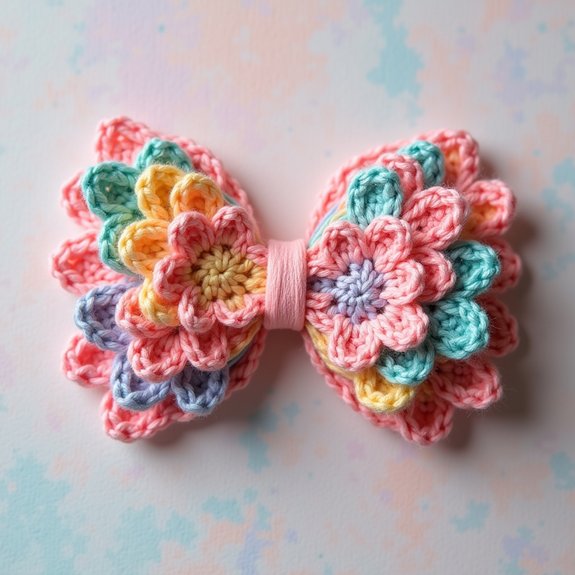 floral crochet bow design