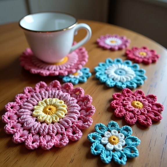 floral design coaster set
