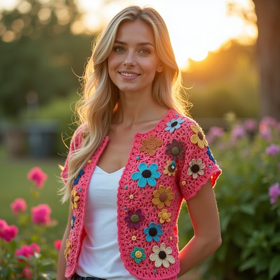 floral design short jacket