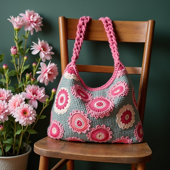floral design shoulder bag
