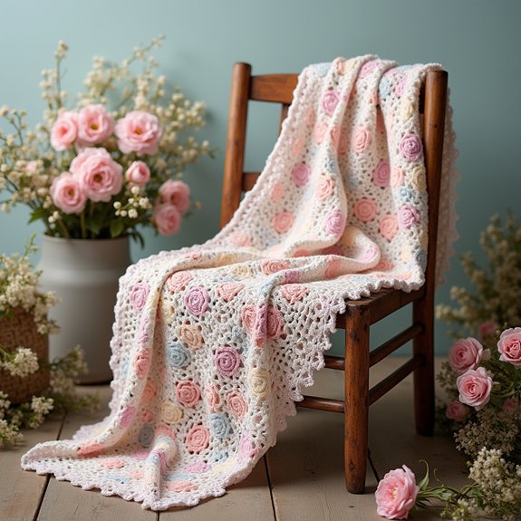 floral patterned vintage blanket