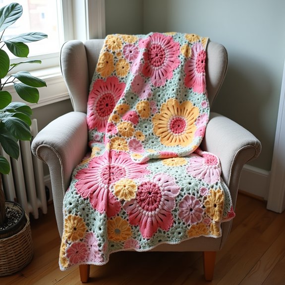 floral patterned watercolor blanket