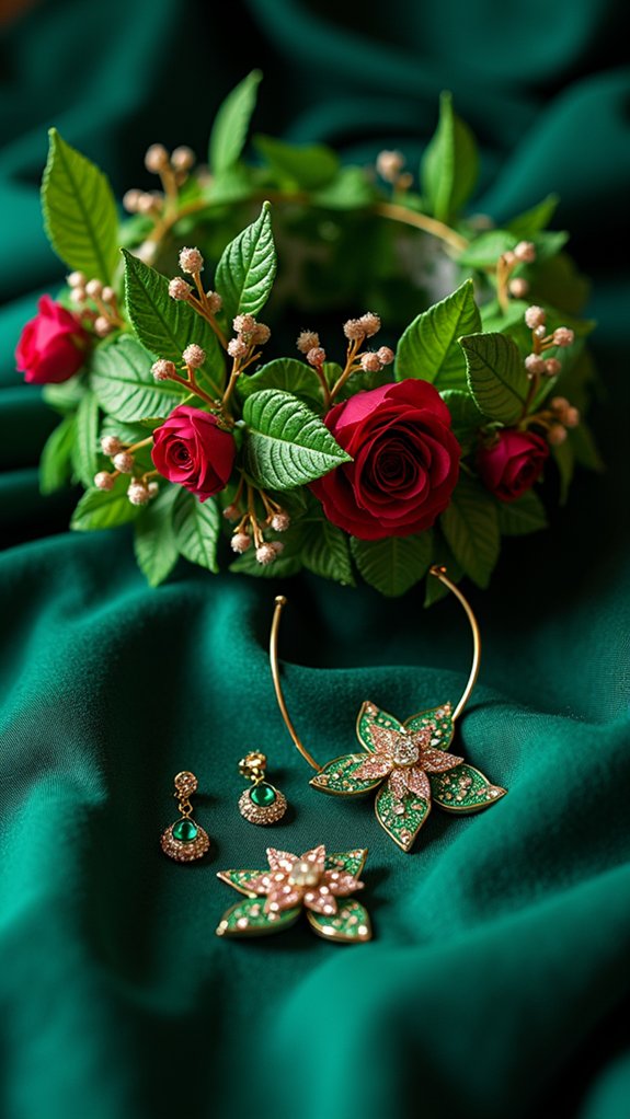 flower headpiece and adornments