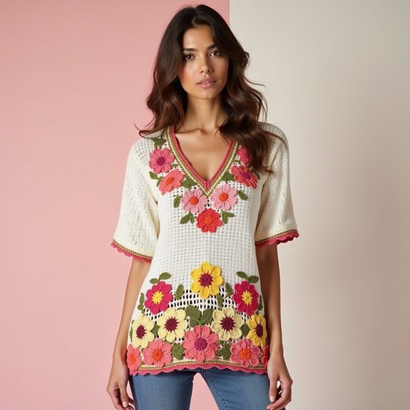 flower trimmed tunic style