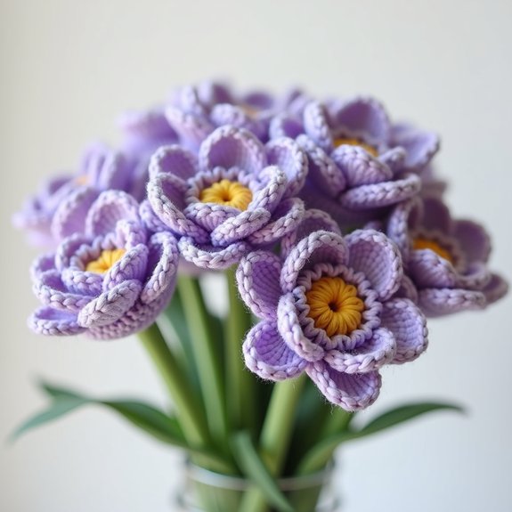 fragile purple flower stems