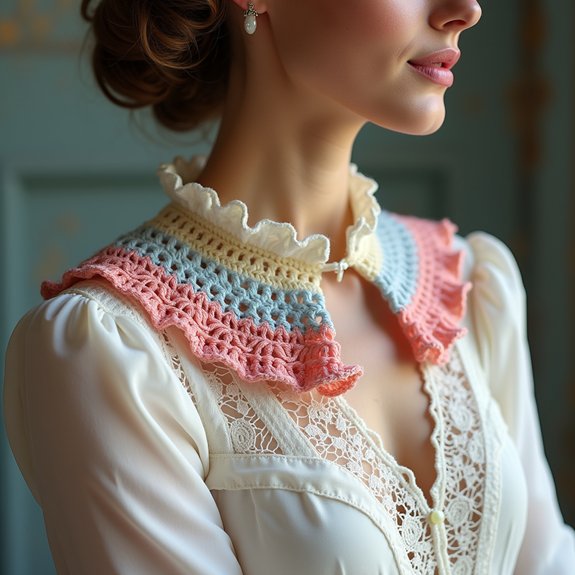 frilly collar with ruffles
