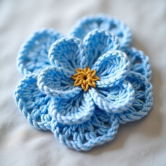 frosty blue floral design