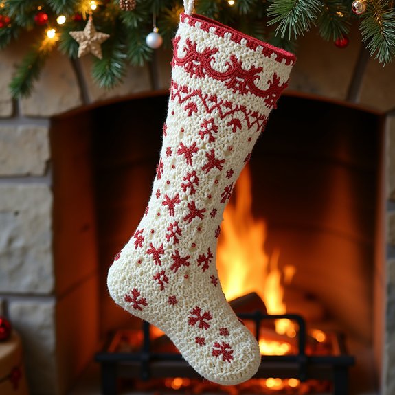 glittery festive holiday stocking