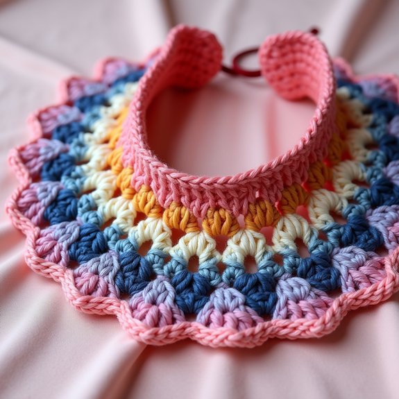 gradient colored yarn collar
