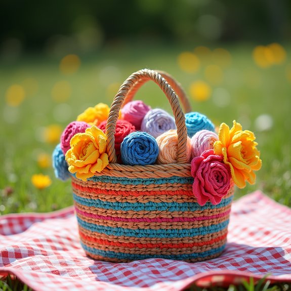 handcrafted woven picnic basket