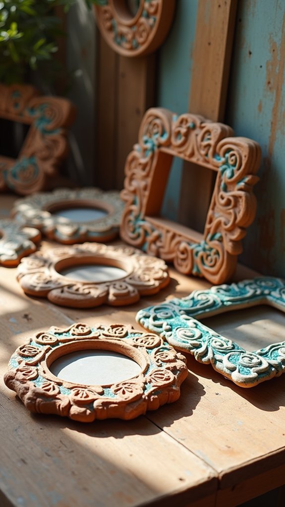 handmade clay photo frames