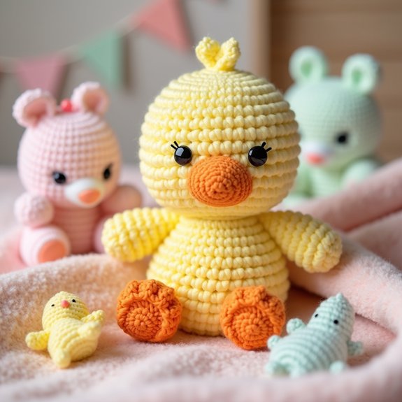 handmade crochet duckling toy
